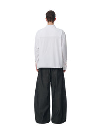 SIDE PLEAT RAW DENIM PANTS