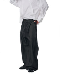 SIDE PLEAT RAW DENIM PANTS