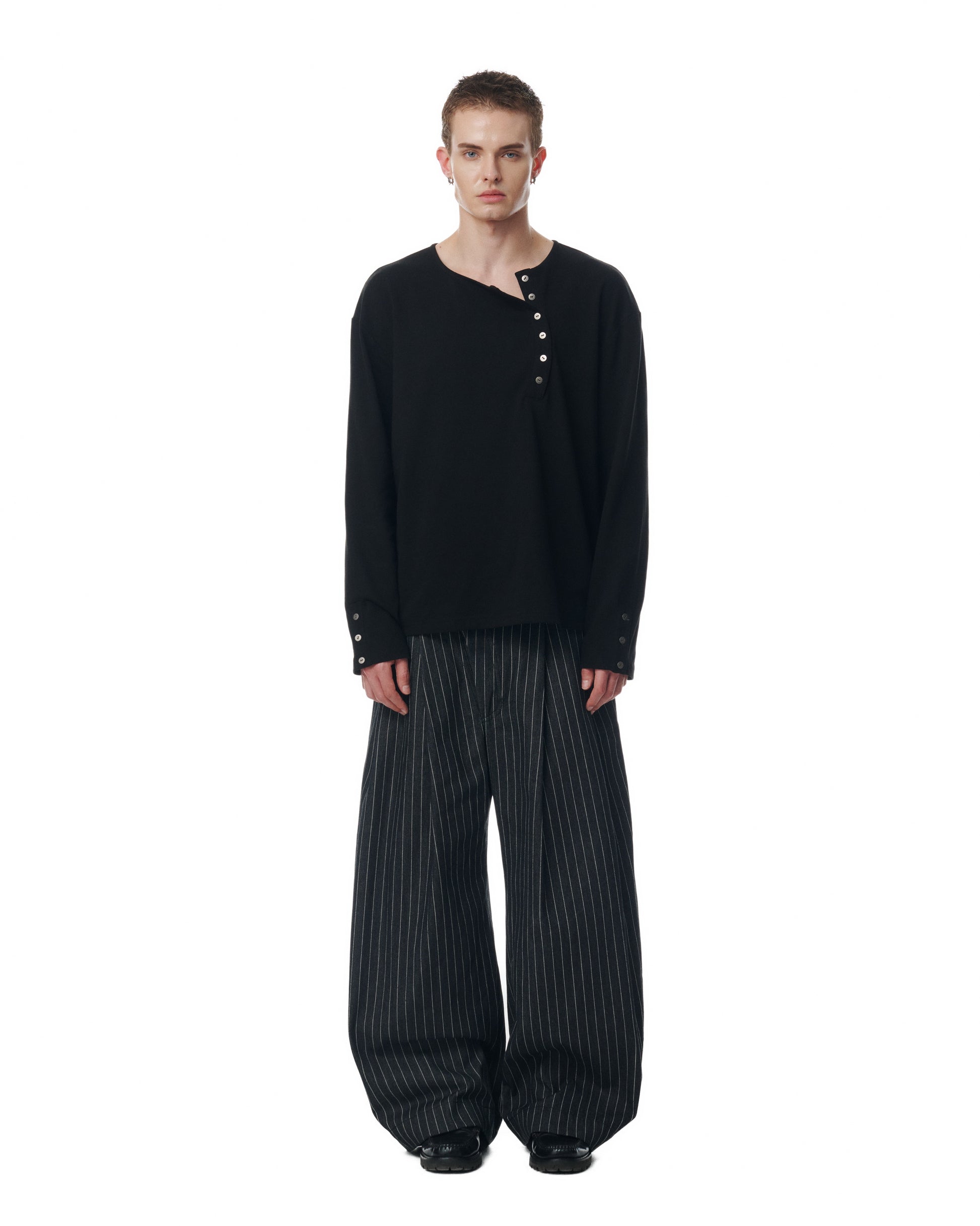 SIDE PLEAT STRIPES PANTS