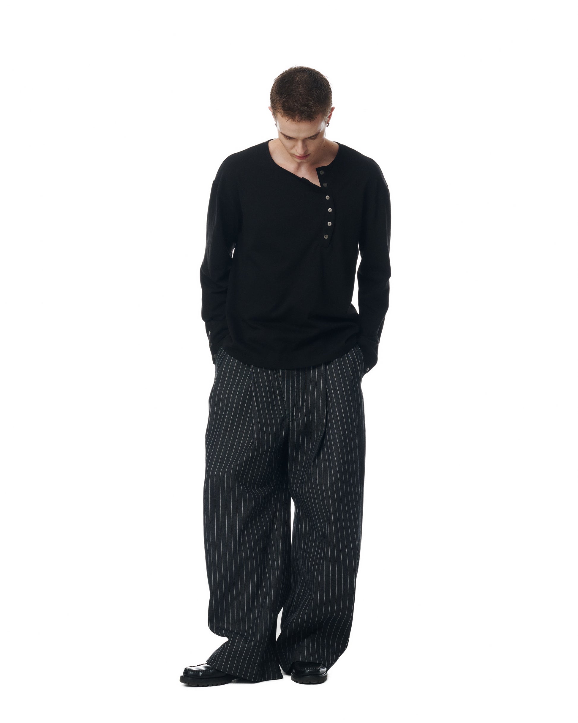 SIDE PLEAT STRIPES PANTS