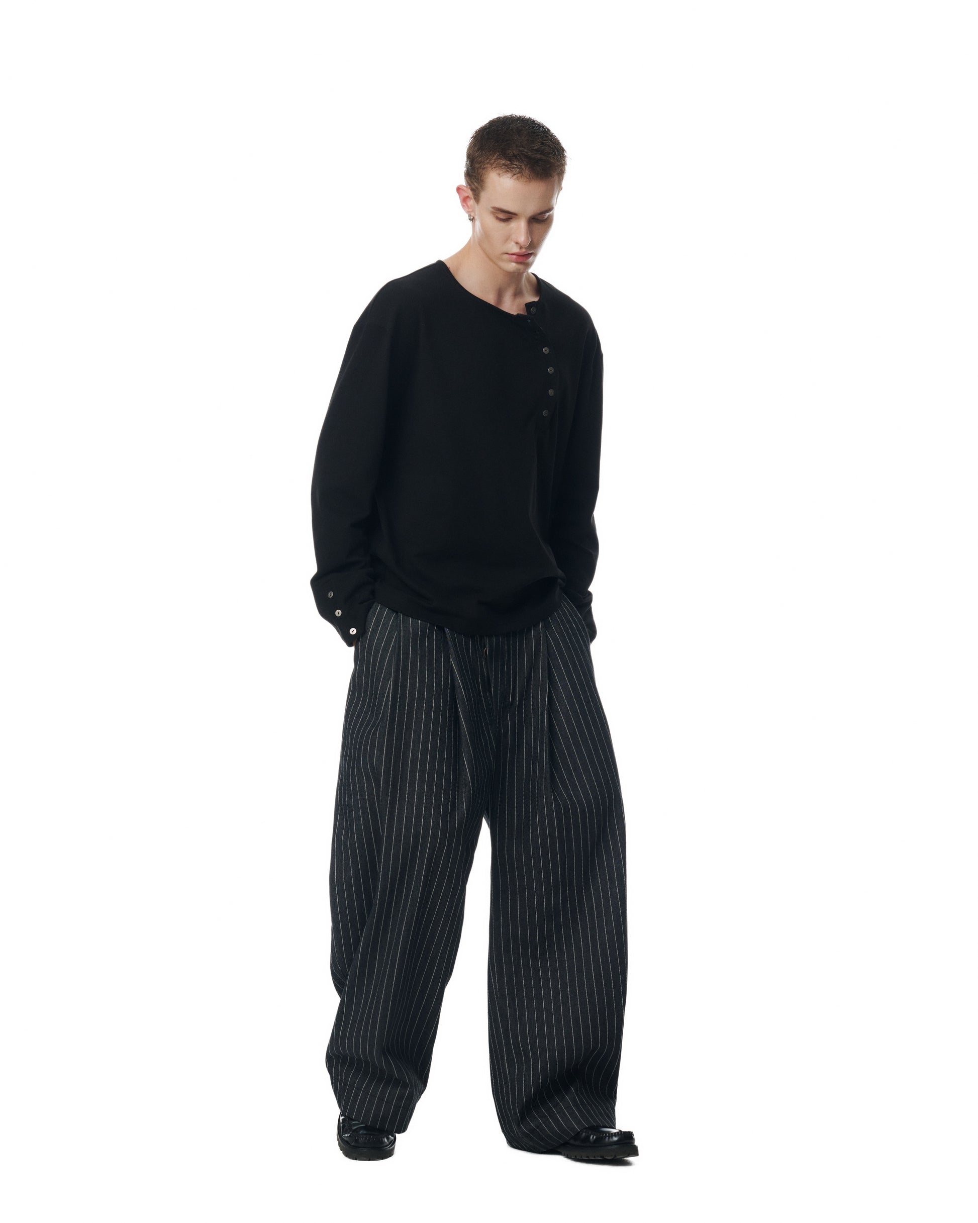 SIDE PLEAT STRIPES PANTS