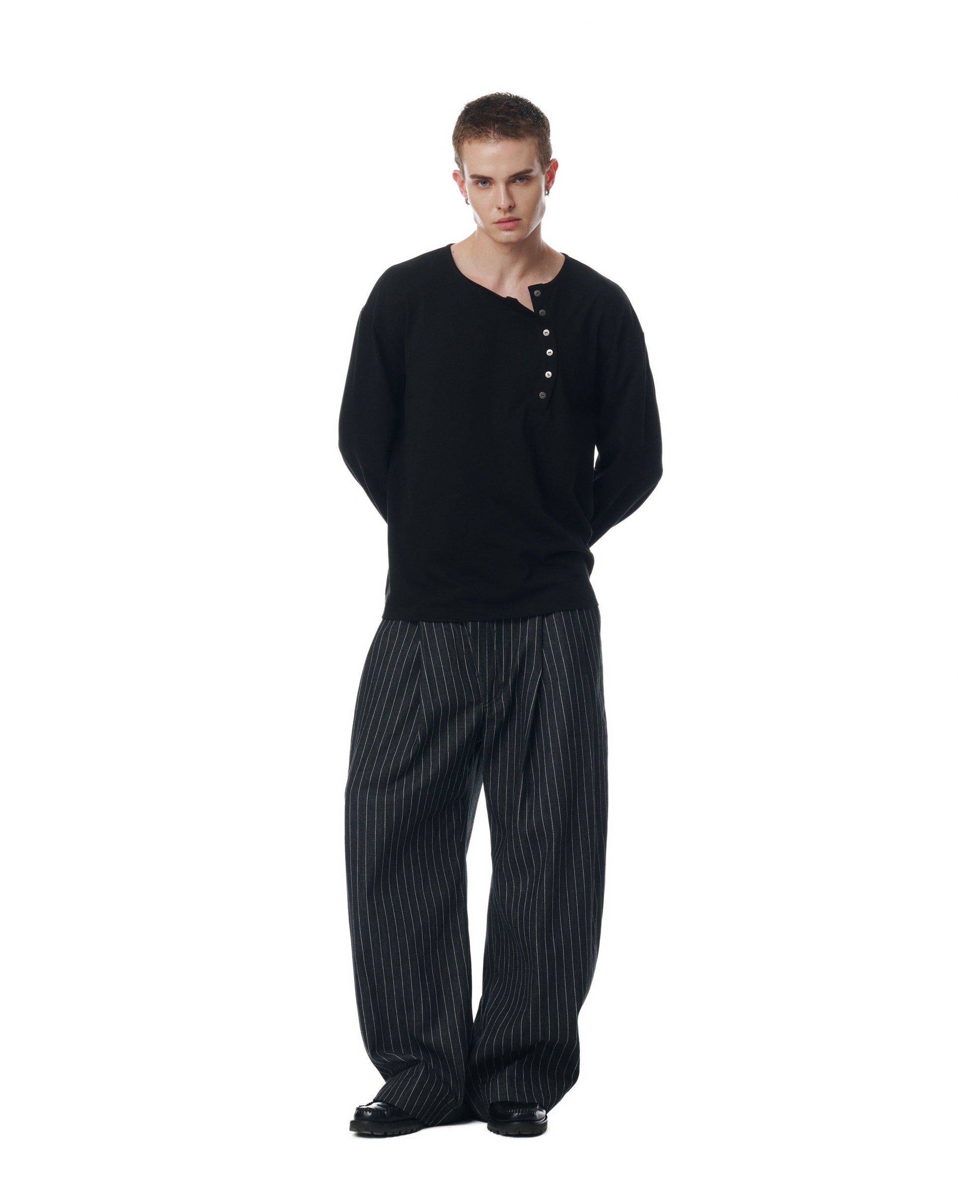 SIDE PLEAT STRIPES PANTS