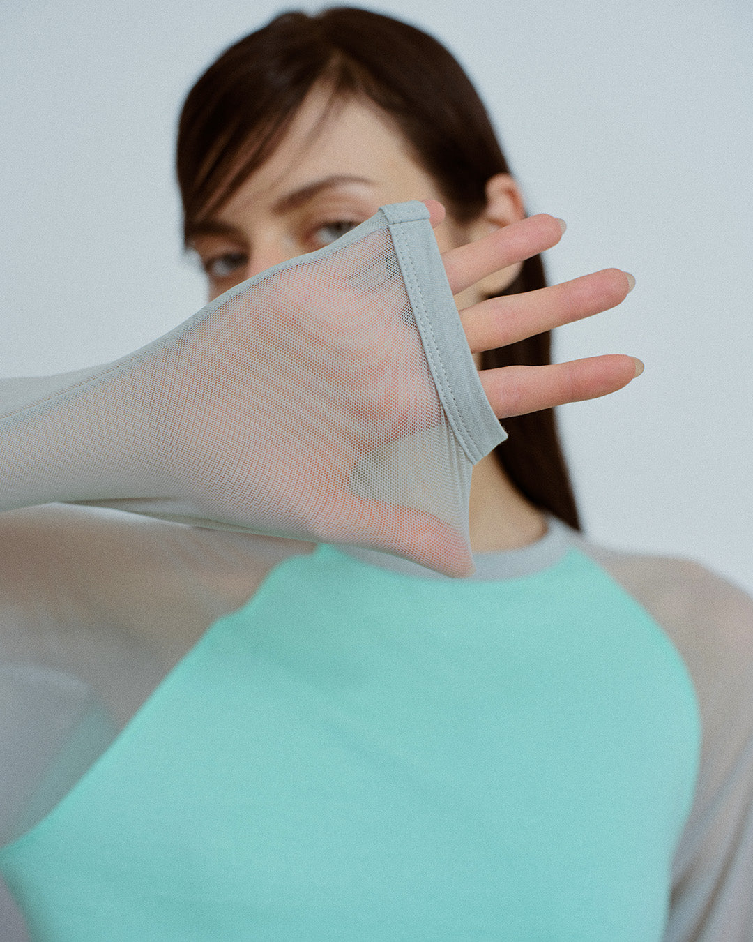 Mesh Raglan Long Sleeve Tee