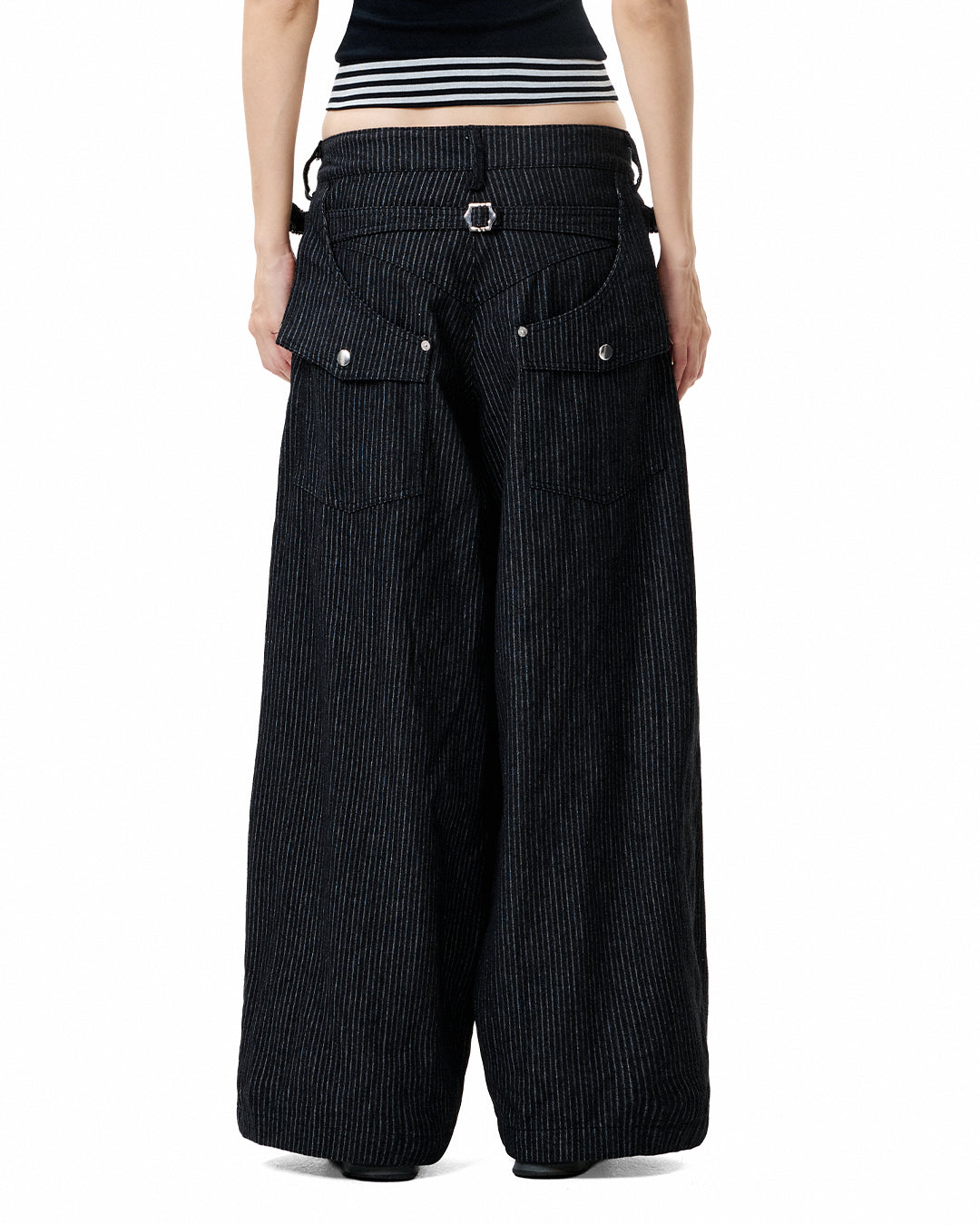Pinstripe Denim Jeans