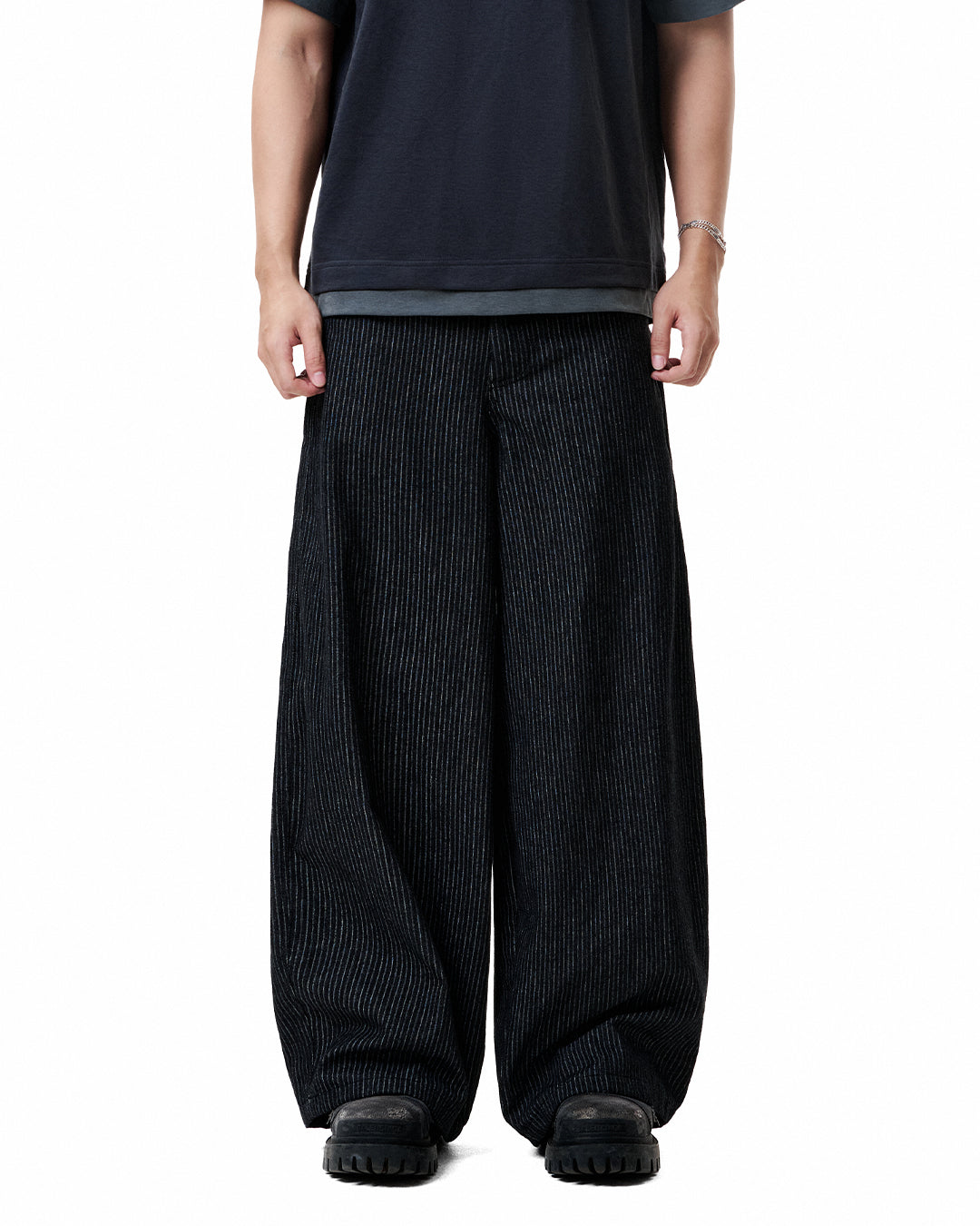 Pinstripe Denim Jeans