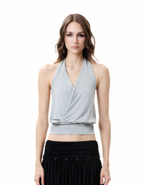 Braided Halter Top - Heather Grey