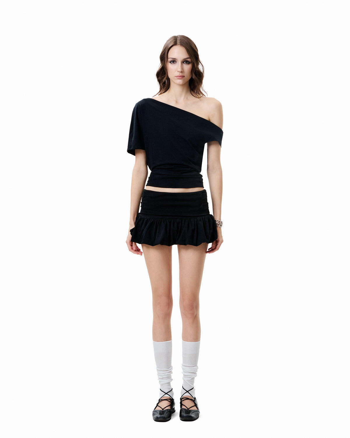 Off Shoulder Open Back Top - Black