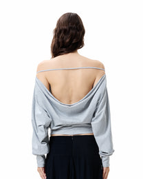 Drape Long Sleeve Top - Heather Grey