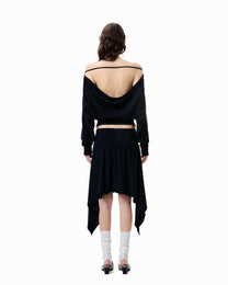 Drape Long Sleeve Top - Black