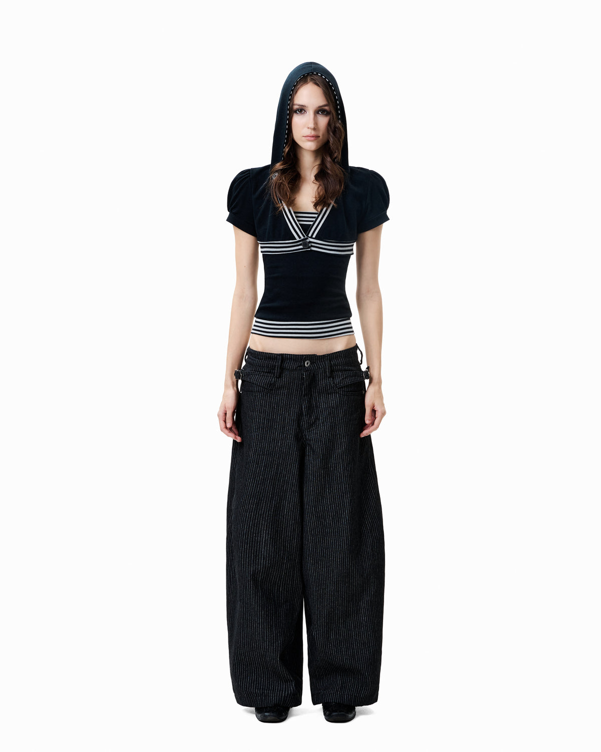 Line Hood Top - Black