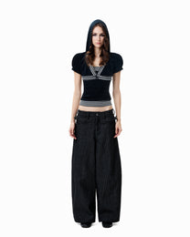 Line Hood Top - Black