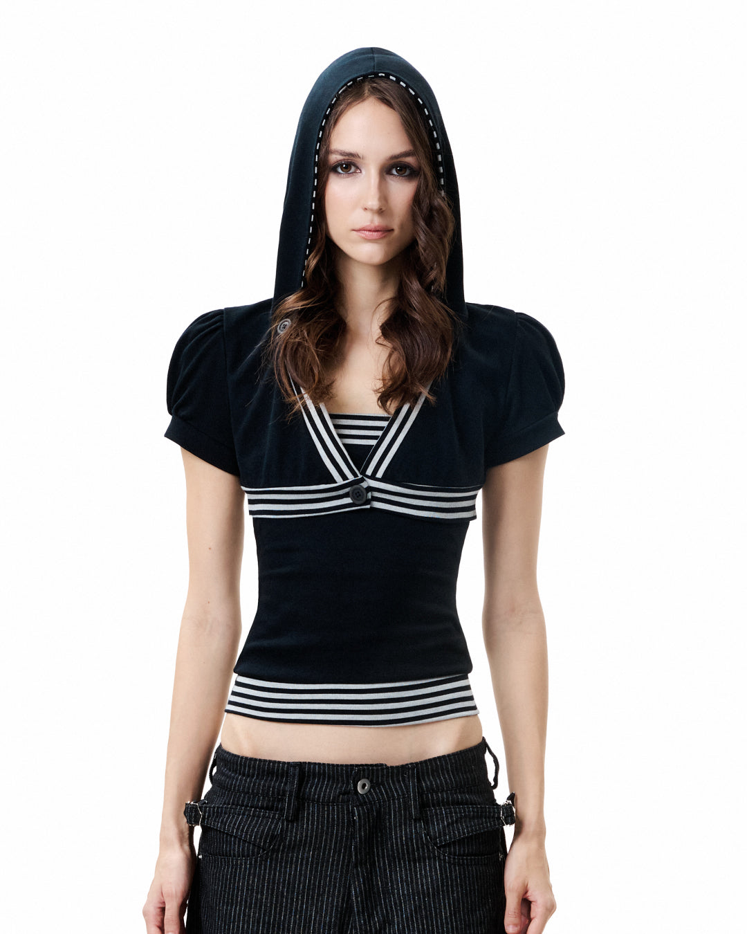 Line Hood Top - Black