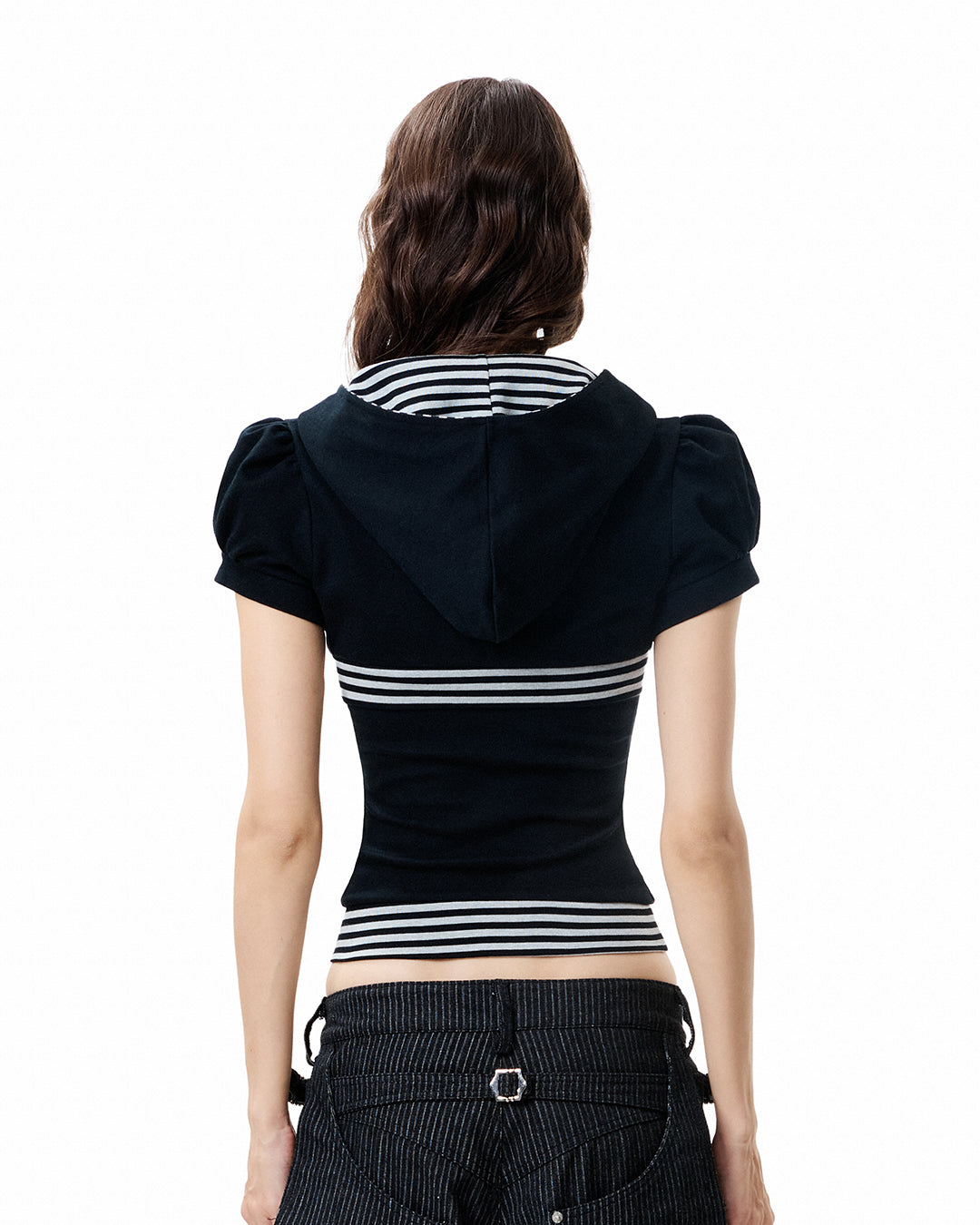 Line Hood Top - Black