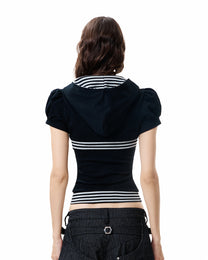 Line Hood Top - Black