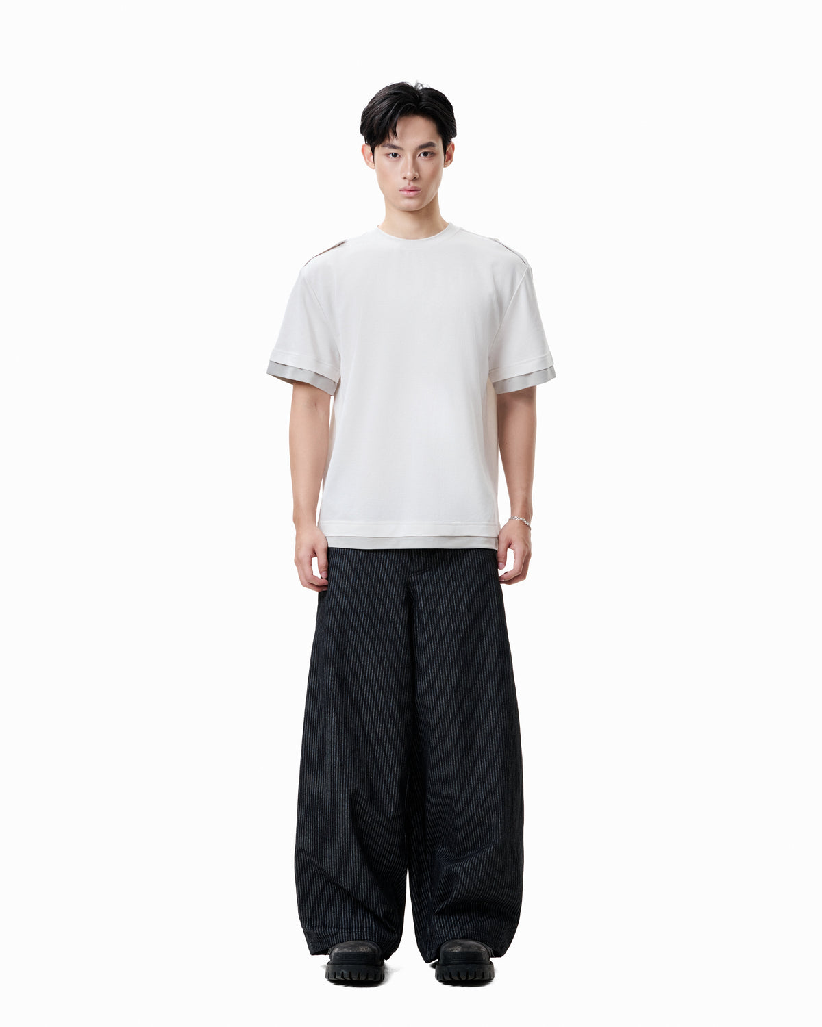 Layered Crew Tee - Off White