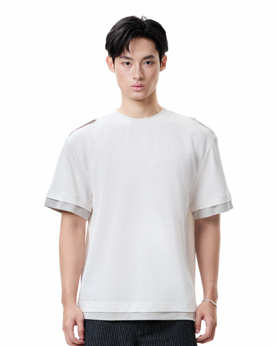 Layered Crew Tee - Off White