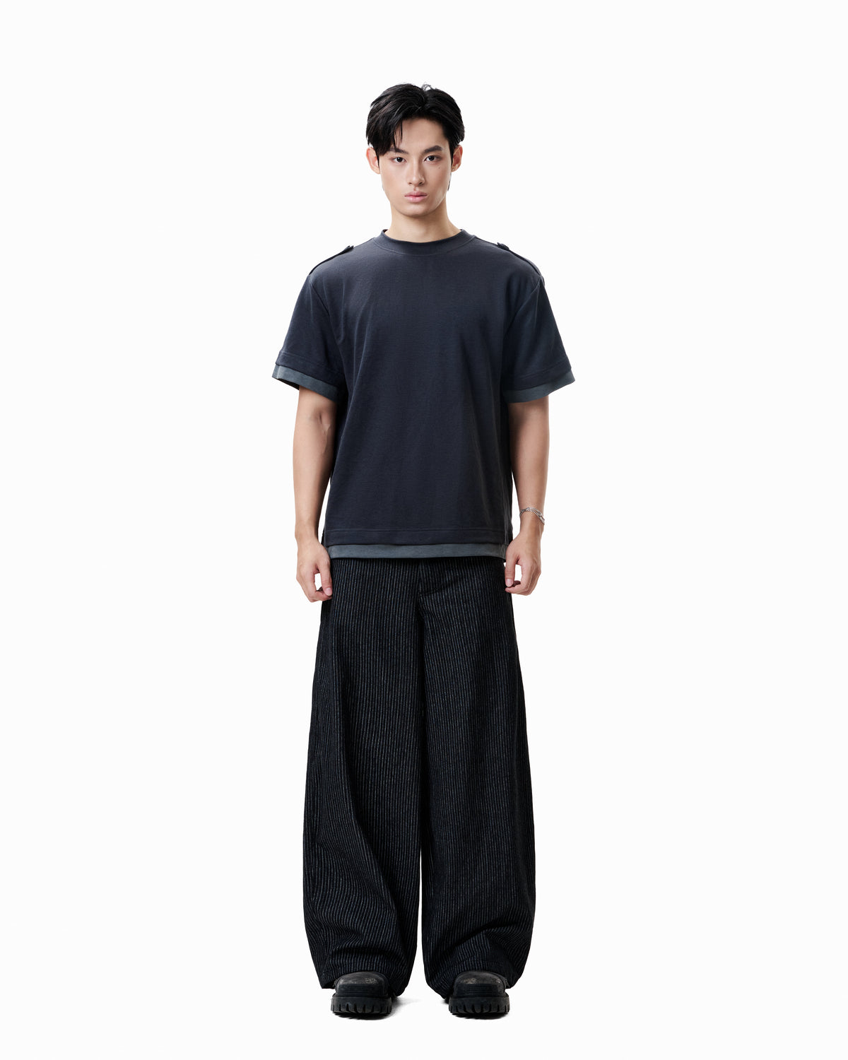 Layered Crew Tee - Midnight