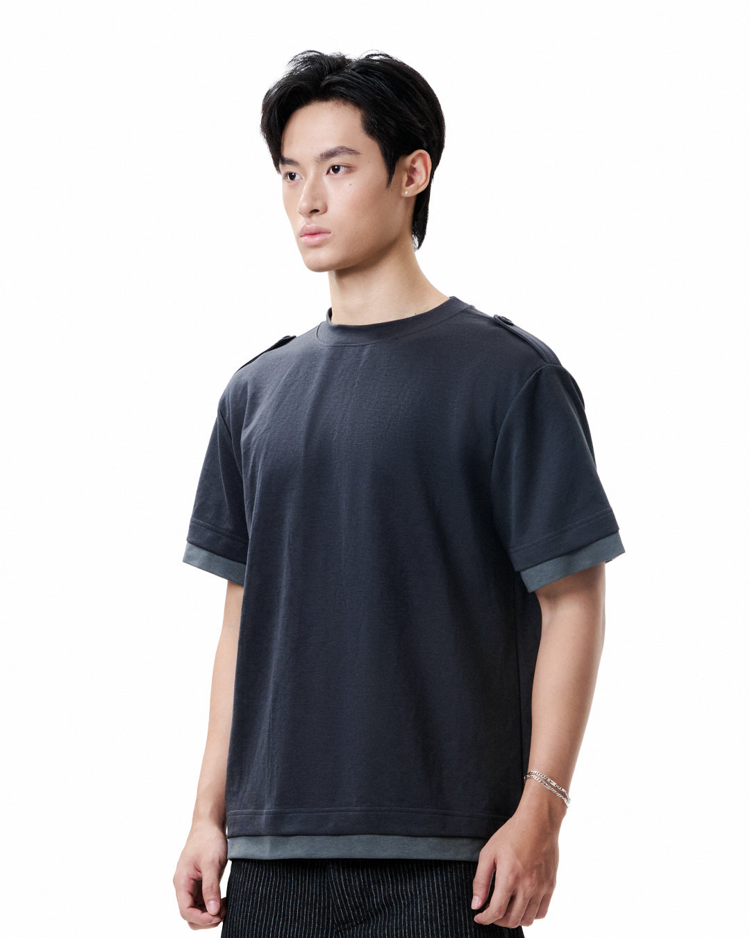 Layered Crew Tee - Midnight