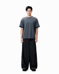 Layered Crew Tee - Charcoal