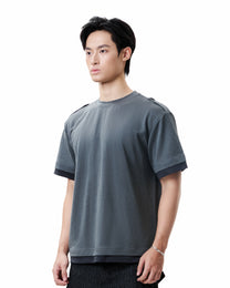 Layered Crew Tee - Charcoal