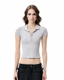 Sculpt Polo Top - Mist