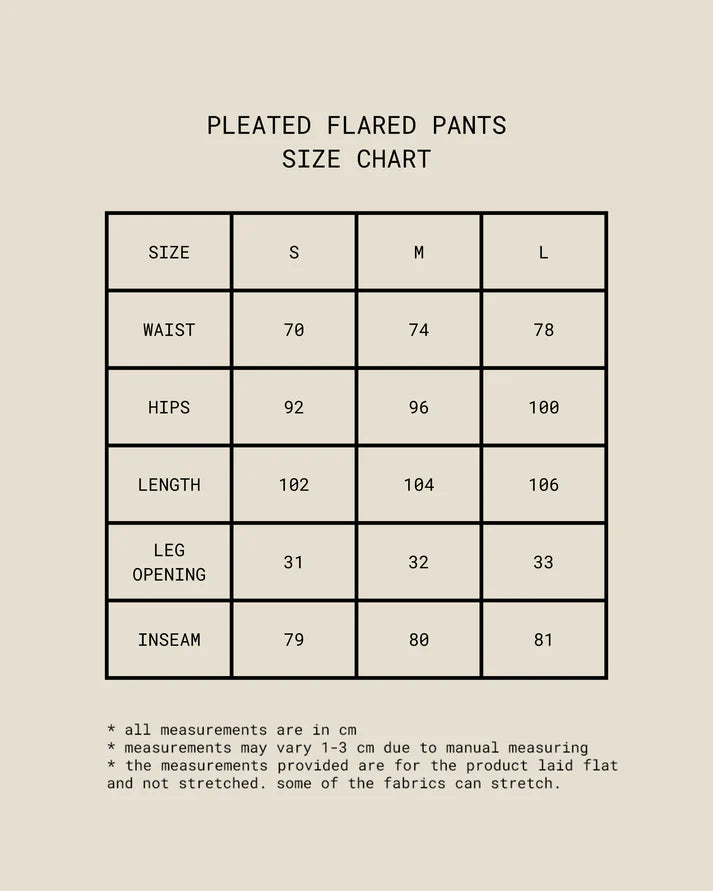 Pleated Flared Pants