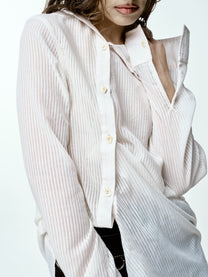 Oversized Ruched Button-up Shirt