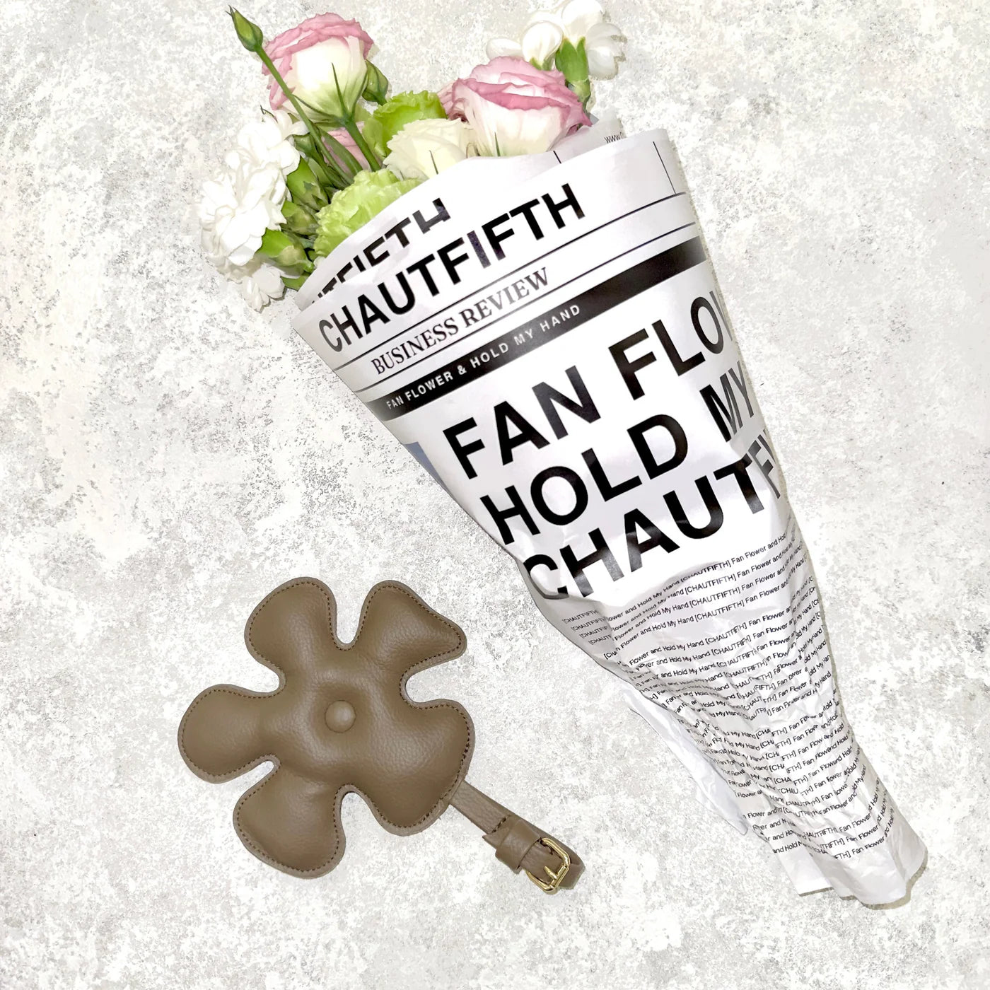Charm Fan Flower (Dark Beige)