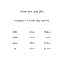 Pocket Belt Long Skirt (Beige)