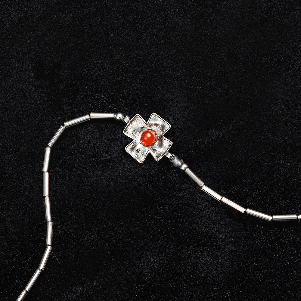 Red Cross Silver Bracelet