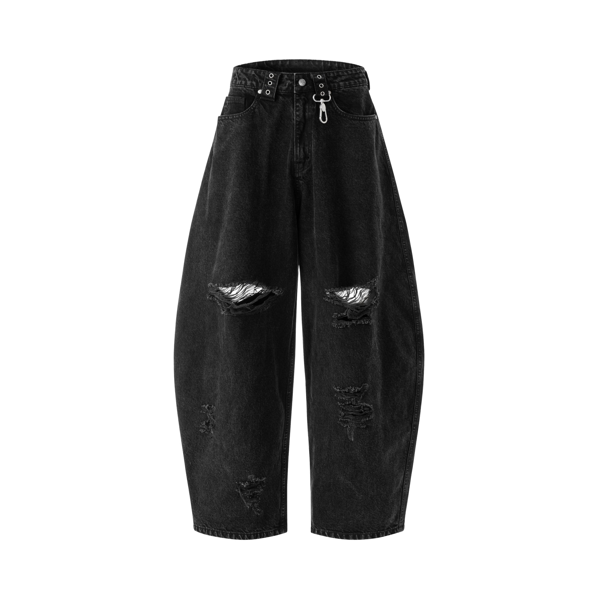 Distressed Balloon Jeans (Black)
