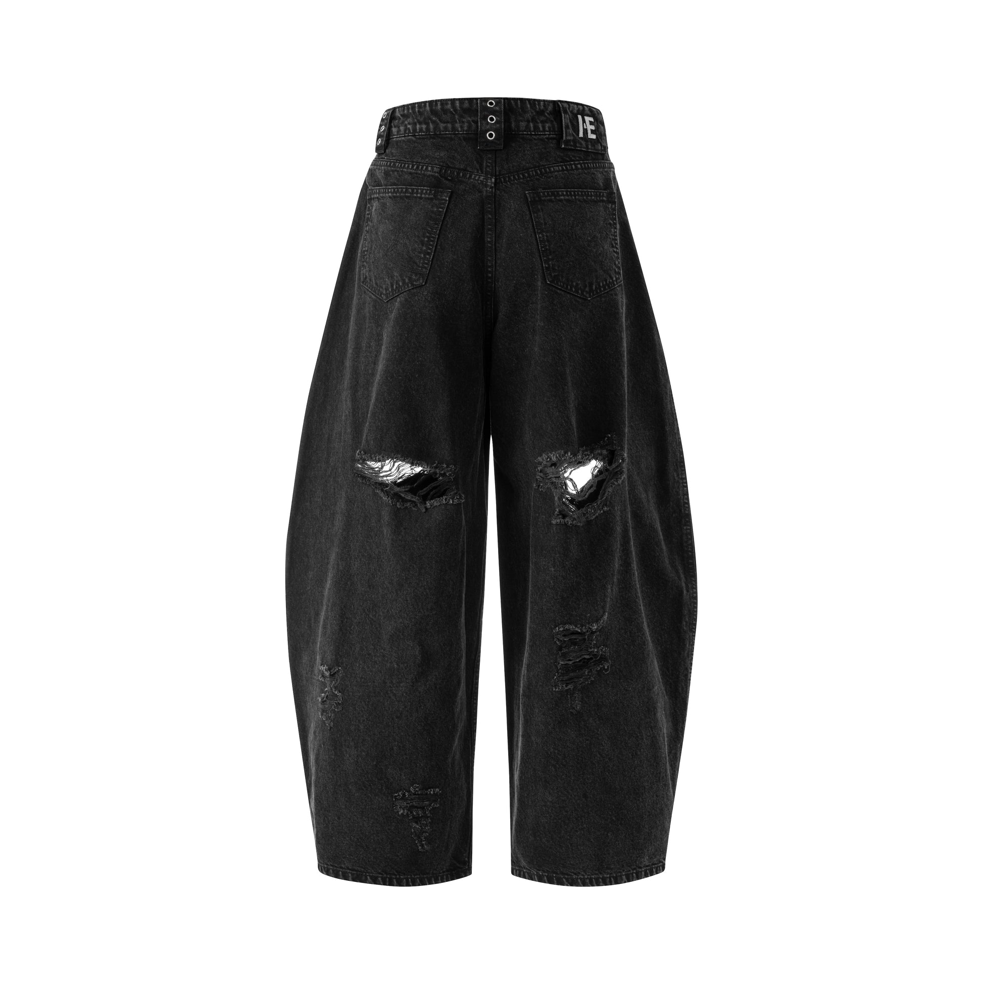 Distressed Balloon Jeans (Black)