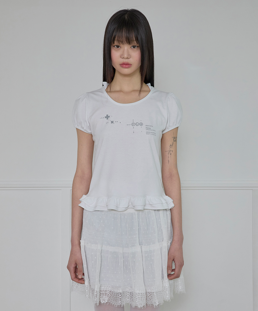 Muta Frill Puff T-Shirt (White)