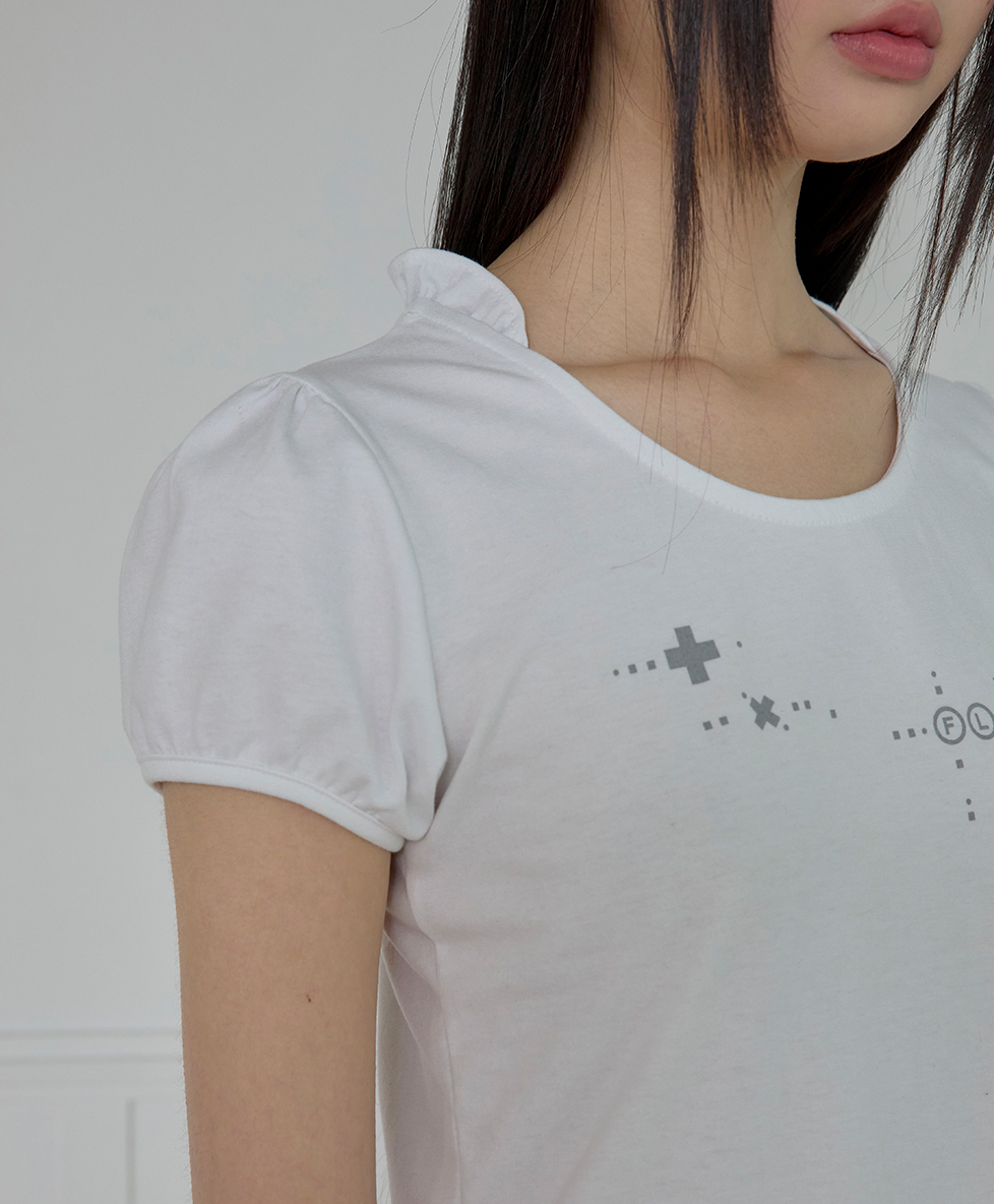 Muta Frill Puff T-Shirt (White)