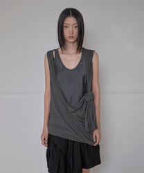 Asymmetrical Layered Sleeveless (Charcoal)
