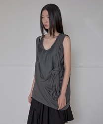 Asymmetrical Layered Sleeveless (Charcoal)