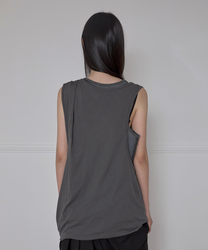 Asymmetrical Layered Sleeveless (Charcoal)