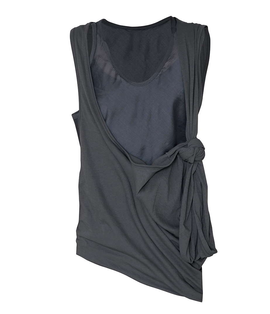 Asymmetrical Layered Sleeveless (Charcoal)