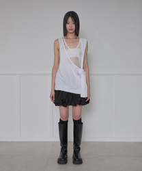 Asymmetrical Layered Sleeveless (White)