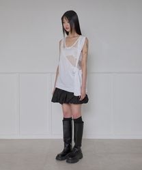 Asymmetrical Layered Sleeveless (White)