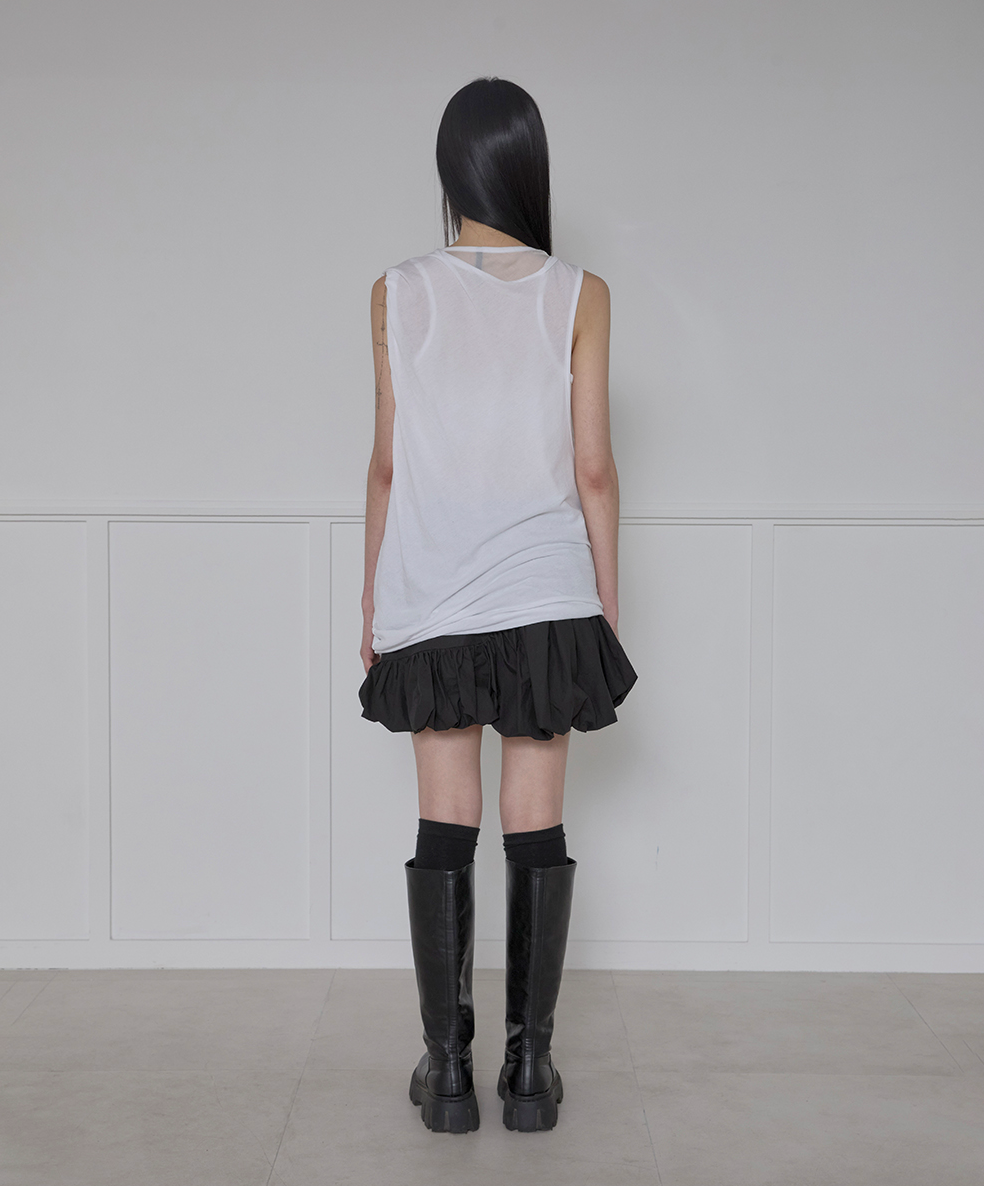 Asymmetrical Layered Sleeveless (White)