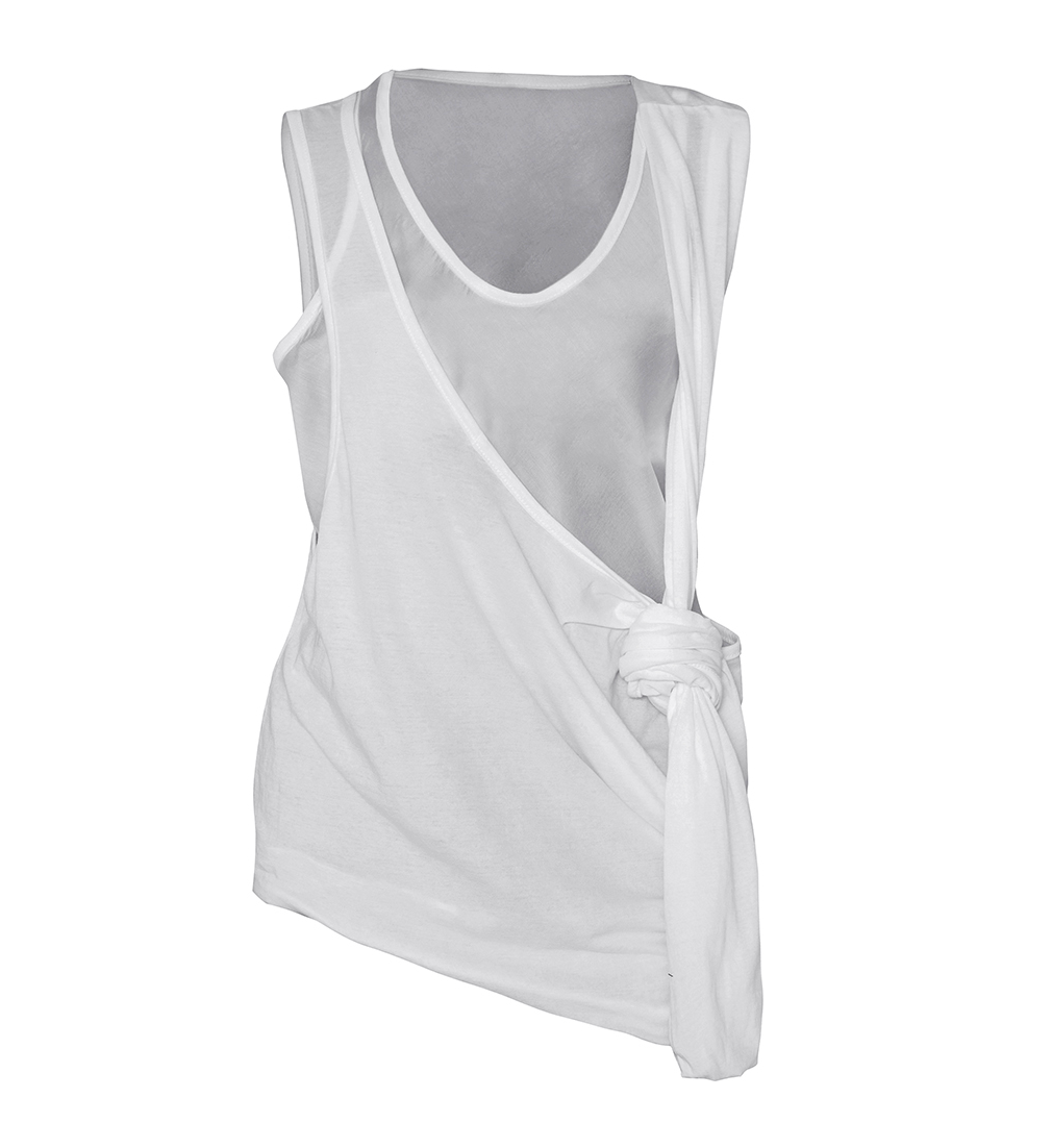 Asymmetrical Layered Sleeveless (White)