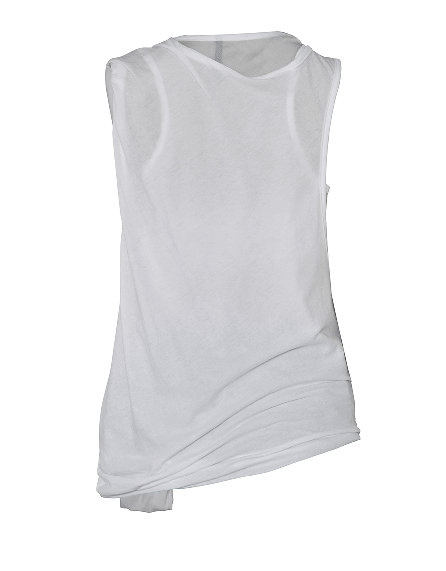 Asymmetrical Layered Sleeveless (White)