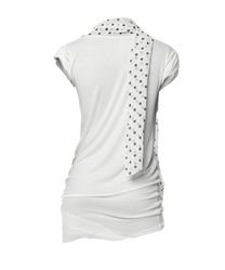 Layered Dot Scarf T-Shirt (White)