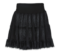 Layered Dot Ruffle Skirt (Black)