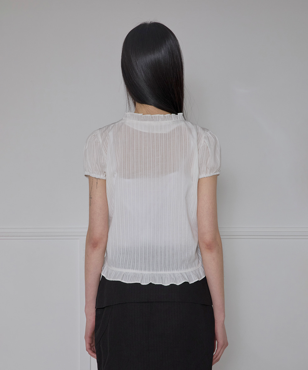 Saya Frill Puff Blouse (White)