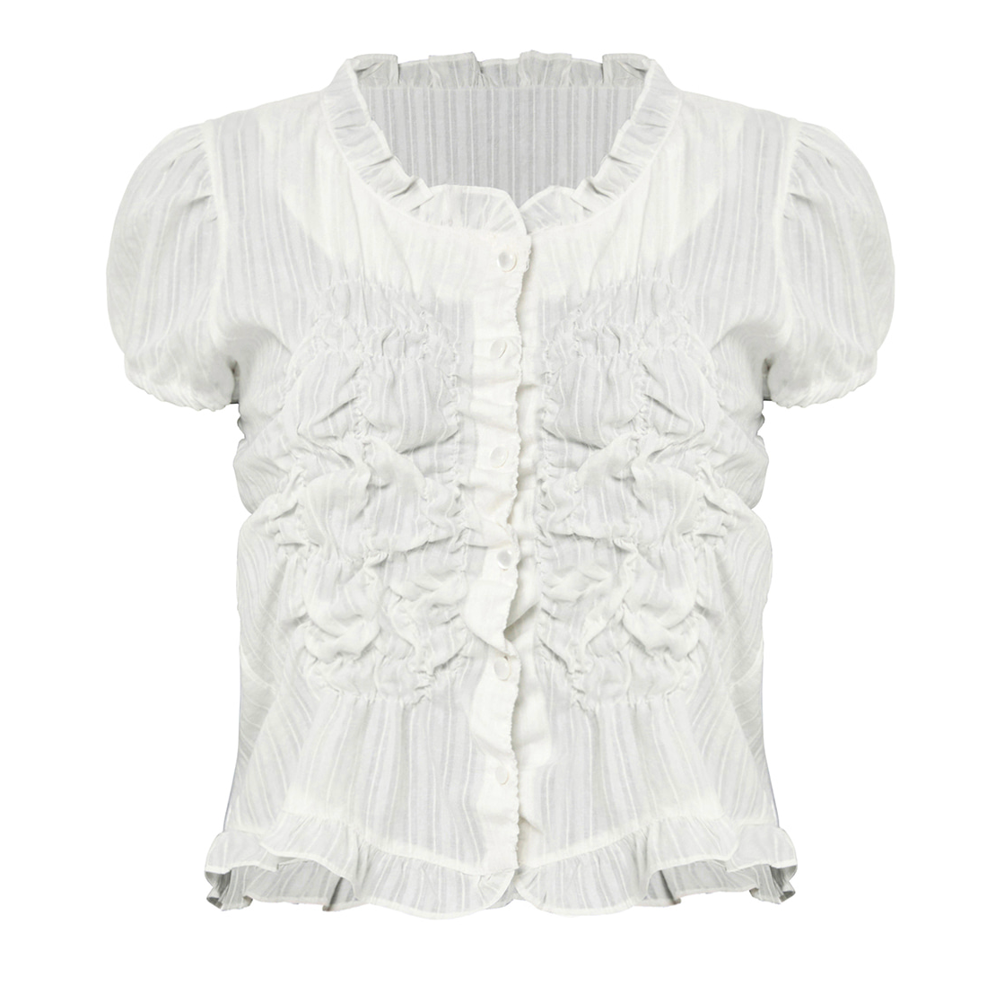 Saya Frill Puff Blouse (White)