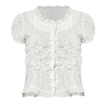 Saya Frill Puff Blouse (White)