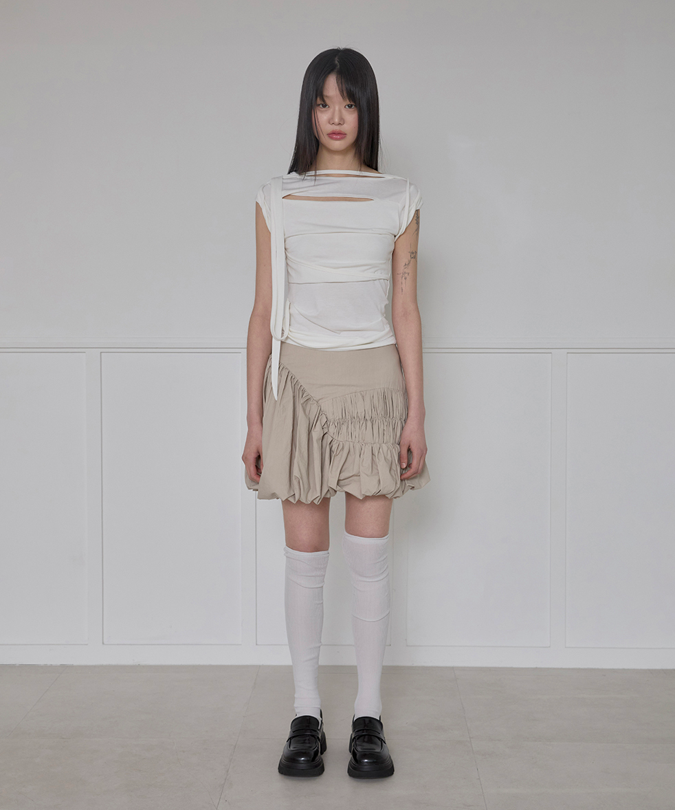 Lua Balloon Skirt (Beige)