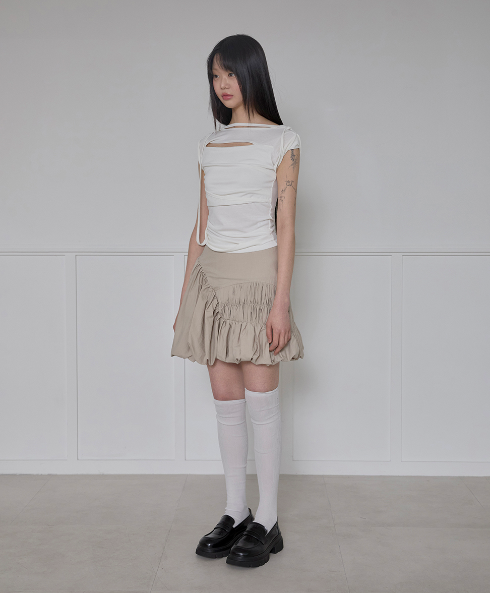 Lua Balloon Skirt (Beige)